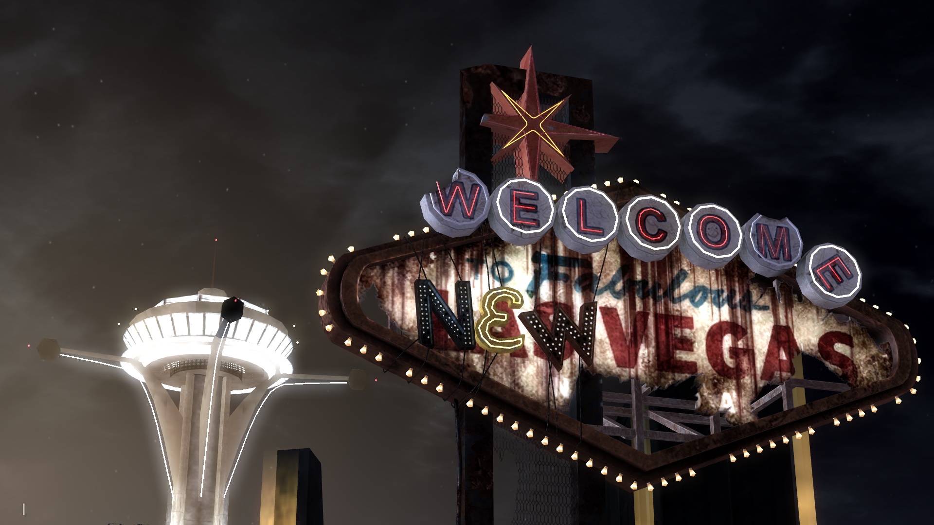 "Welcome to New Vegas" sign and the Lucky 38